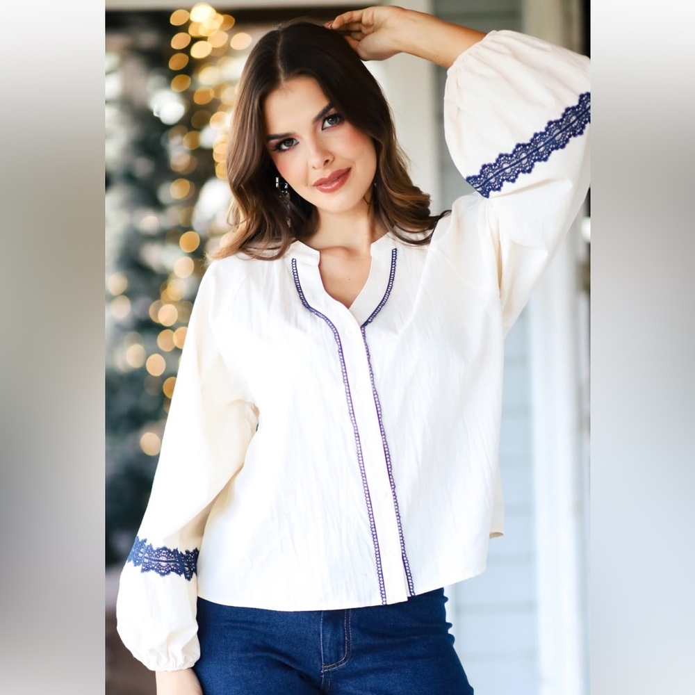 Able Los Angeles Cotton Boho Peasant Top size L